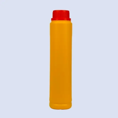Side profile of rectangular 1000ml plastic lubricant bottle showing slim depth design.