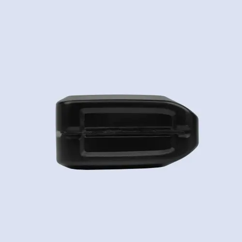 Bottom view of black HDPE engine oil bottle base structure