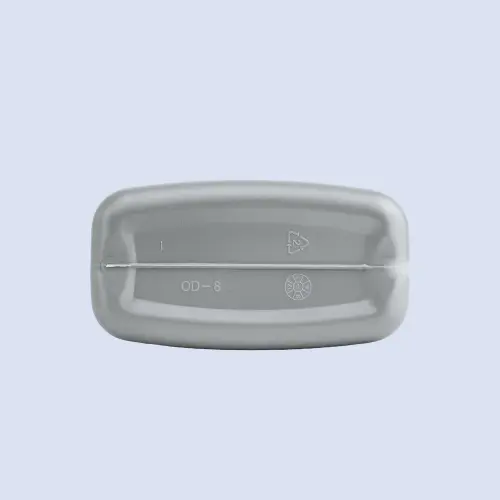 Bottom view of 1 liter HDPE engine lube oil bottle container.