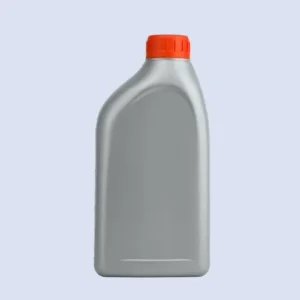 Side profile of 1 liter HDPE engine lube oil bottle with smooth body design.