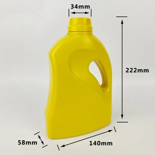 1 liter engine oil bottle dimensions showing 222mm height and 140mm width.