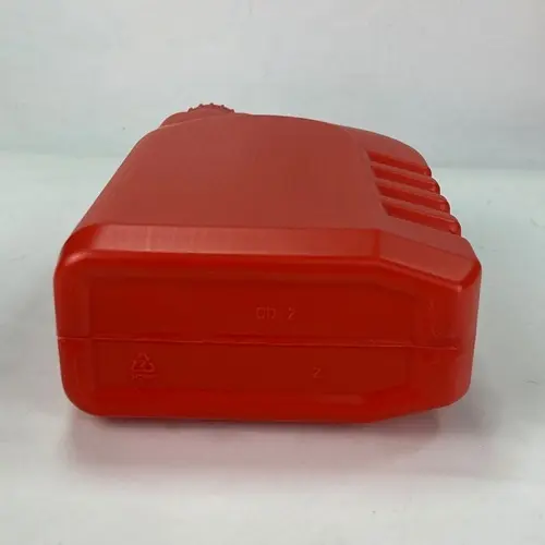 Bottom view of 1 liter engine oil measuring bottle showing HDPE base.