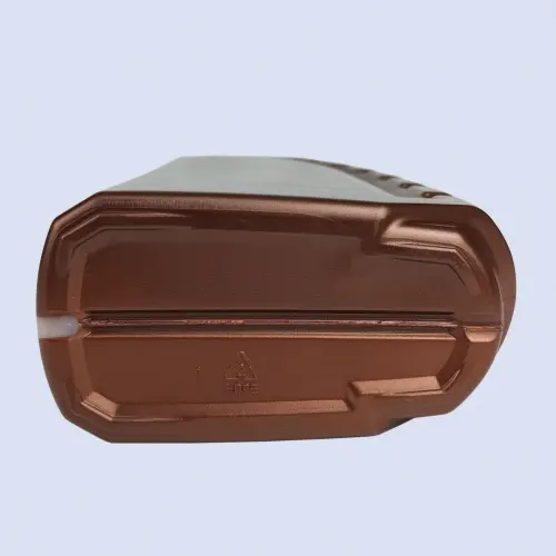Bottom view of HDPE lubricant bottle for motor oil packaging