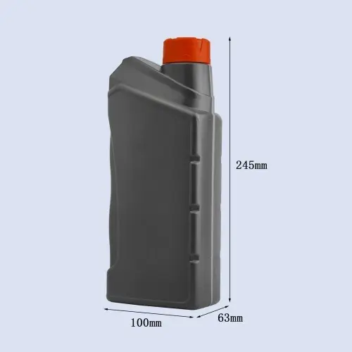 Motor oil bottle dimensions showing 245mm height and container size