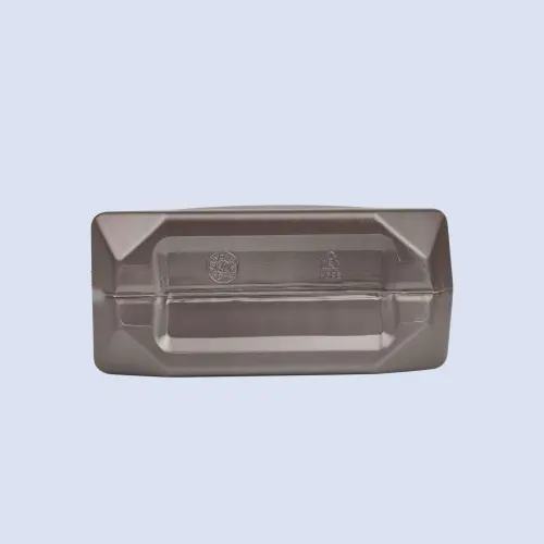 Bottom view of HDPE engine oil measuring bottle container