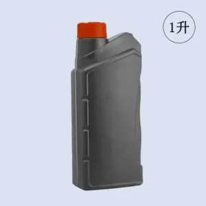 1 liter motor oil plastic bottle angled side view Angled side view of HDPE motor oil plastic bottle with screw cap