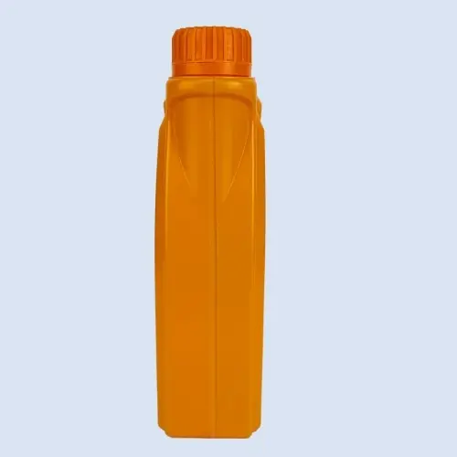 Side profile of orange HDPE lubricant bottle with slim rectangular design