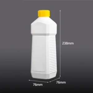 1 liter square plastic bottle dimensions Square HDPE bottle dimensions showing 238mm height and 76mm width