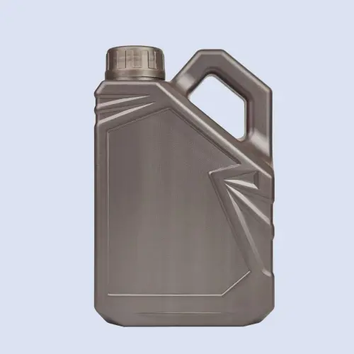 1.5 liter HDPE engine oil bottle with integrated handle for lubricant packaging.