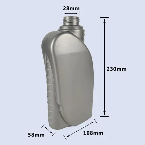 1000ml HDPE engine oil bottle dimensions 230mm x 108mm x 58mm.