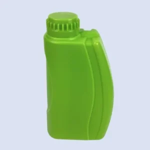 1000ml hdpe curved engine oil bottle angled view Angled view of 1000ml HDPE engine oil bottle for lubricant packaging.