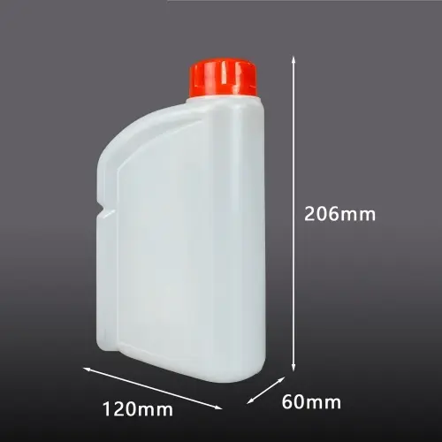 1000ml HDPE lubricant oil bottle dimensions 206mm x 120mm x 60mm.