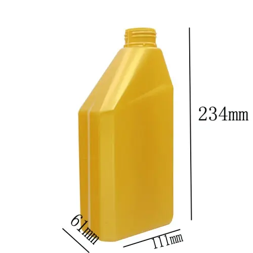 1000ml plastic motorcycle engine oil bottle with dimensions 234mm height and 111mm width.