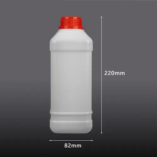 1000ml square HDPE lubricant jerry can dimensions 220mm x 82mm.