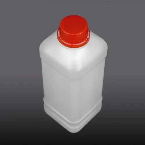 Top angled view of 1000ml HDPE lubricant jerry can bottle.