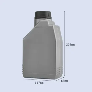 1l oil bottle size dimensions Dimension view of 1 liter engine oil bottle measuring 207mm height and 117mm width