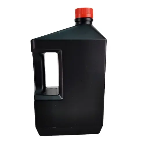 Black 2.5 liter HDPE automotive oil bottle designed for engine oil and lubricant packaging.