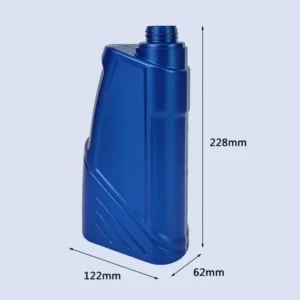 blue oil measuring bottle dimensions Dimensions of 1 liter blue HDPE oil measuring bottle with 228mm height and 122mm width