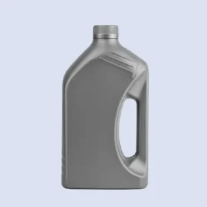 Gray 1.5 liter PE engine oil bottle with integrated handle for lubricant and motor oil packaging.