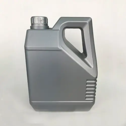 Red 3.5 liter HDPE engine oil bottle with integrated handle for lubricant packaging.