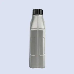 gray oil bottle side profile Side profile view of gray 1 liter HDPE engine oil bottle