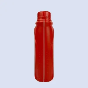 red oil measuring jug bottle front view Front view of 1 liter red engine oil measuring jug bottle with ergonomic grip design