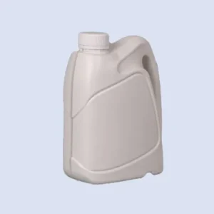 white 1.5 liter lubricant bottle alternate color sample White color variation of 1.5 liter HDPE lubricant bottle for automotive oil packaging.