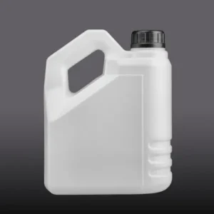 White 2 liter HDPE lubricant bottle designed for engine oil and industrial fluid packaging.