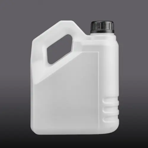 White 2 liter HDPE lubricant bottle designed for engine oil and industrial fluid packaging.