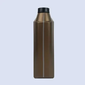 tall brown hdpe oil bottle profile Slim side profile of a brown 4 liter HDPE motor oil container with screw cap.